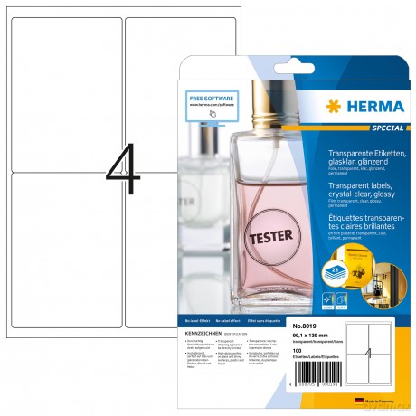 HERMA Glasklare Etiketten/8019 99,1 x 13