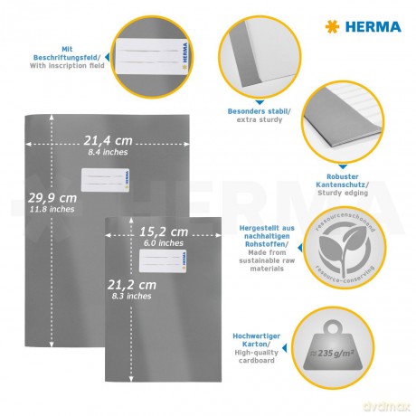 Herma: HERMA Heftumschlag hellblau Papier A5