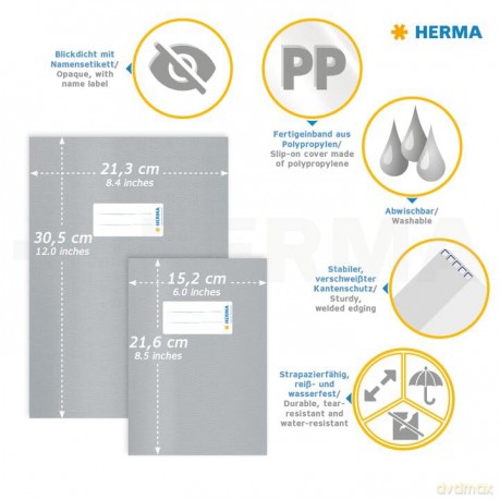 Herma: HERMA Heftumschlag mit Baststruktur hell