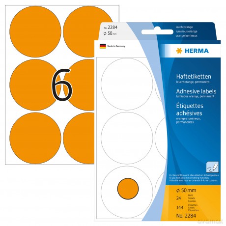 HERMA Klebepunkte 2284 leuchtorange