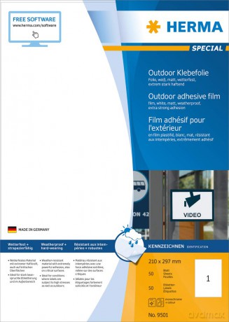 HERMA Outdoor-Folienetikett/9501 210x297