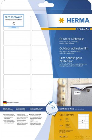 HERMA Outdoor-Folienetikett/9532 63,5x33