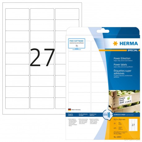 HERMA Power Etikett/10903 63,5x29,6mm we