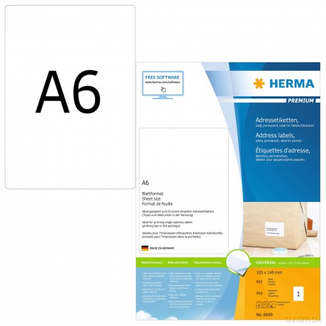 HERMA PREMIUM A6 Etiketten 800 Blatt/868