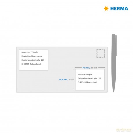 HERMA PREMIUM Etikett/5055 70x50,8mm wei