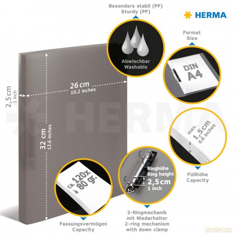 HERMA Ringbuch A4 uni orange