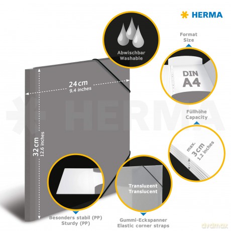 HERMA Sammelmappe A4 rot Polypropylen