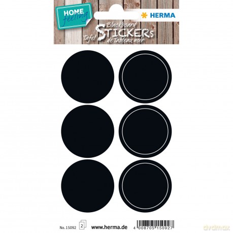 HERMA Tafeletiketten Kreise schwarz 12St