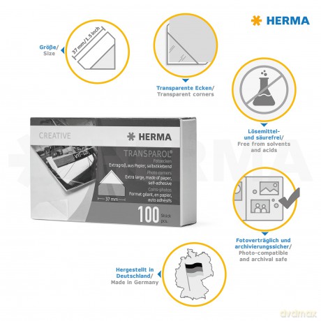 HERMA Transparol Fotoecken extra-gross