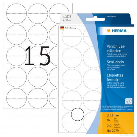 Herma: HERMA Verschlussetikett/2279 32mm transp