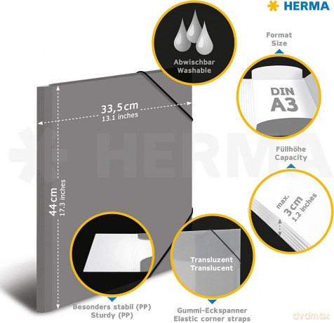 Herma: HERMA Zeichenmappe Neon DIN A3 neon-gelb