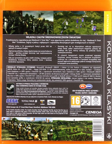 Total War: Medieval II - Złota Edycja (Pomarańczowa kolekcja klasyki) [GRA PC]