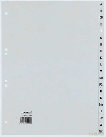 HETZEL Register DIN A4 Vollformat A-Z