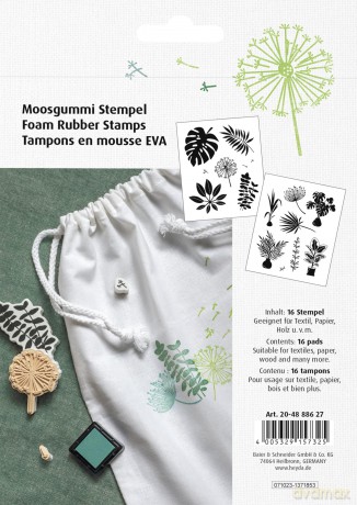 Heyda: HEYDA Motivstempel-Set Bltter 10,0 - 55