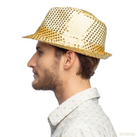 Hoed Popster Pailetten Goud