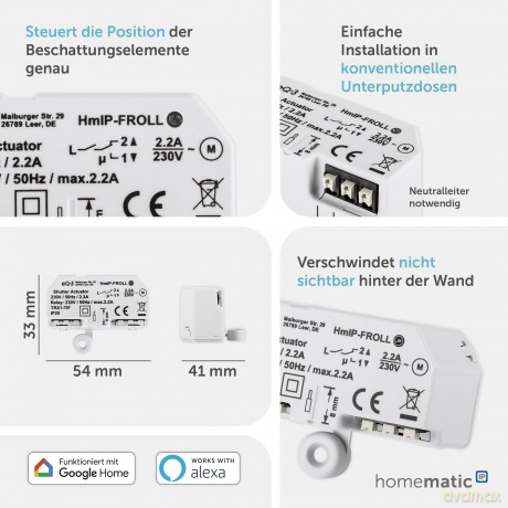 Homematic IP Rollladenaktor - Unterputz
