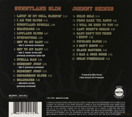 Sunnyland Slim/Johnny Shines: The Complete Blue Horizon Sessions [CD]