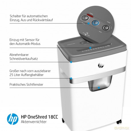 HP OneShred 18CC Aktenvernichter mit Par