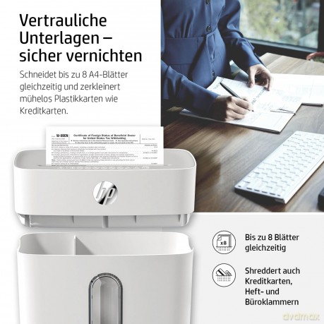 HP OneShred 8CC Aktenvernichter mit Part