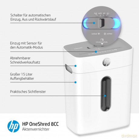 HP OneShred 8CC Aktenvernichter mit Part