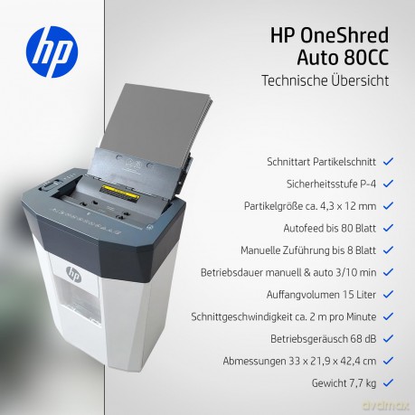 Hp: HP OneShred Auto 80CC Aktenvernichter mi
