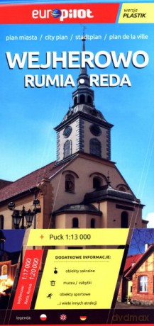 Wejherowo, Rumia, Reda. Plan miasta w skali 1:13 000. Europilot wersja plastik