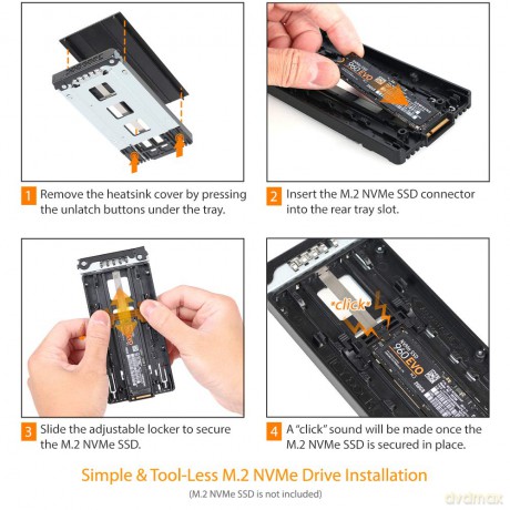 IcyDock 1xM.2 NVMe to 1x3.5" bay mobile