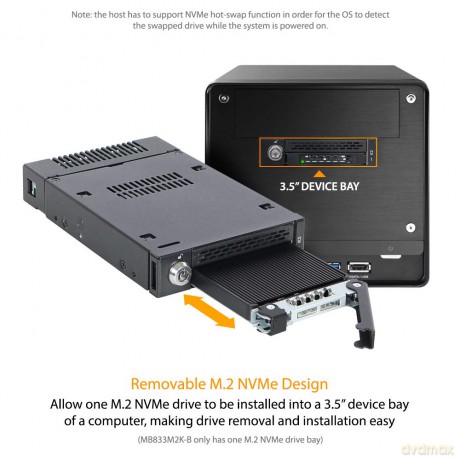 IcyDock 1xM.2 NVMe to 1x3.5" bay mobile