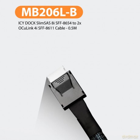 IcyDock Kabel SlimSAS 8i to 2 x OCulink