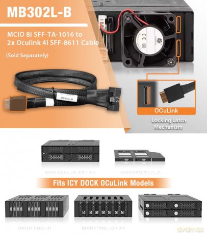IcyDock MCIO 8i 74 pin SFF-TA-1016 to 2