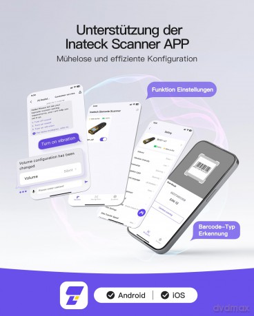 inateck Barcodescanner 47 black BCST-47_
