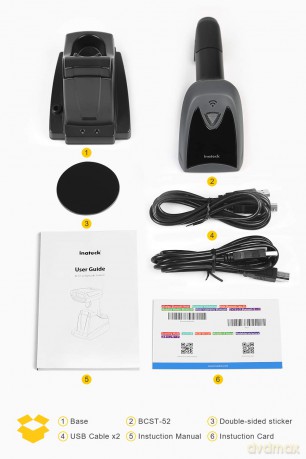 inateck Barcodescanner 52 black BCST-52_