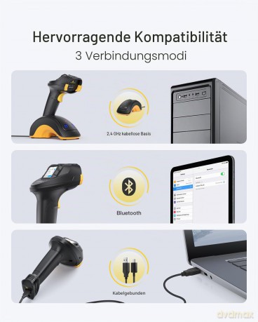 inateck Barcodescanner Pro 8 black Pro 8