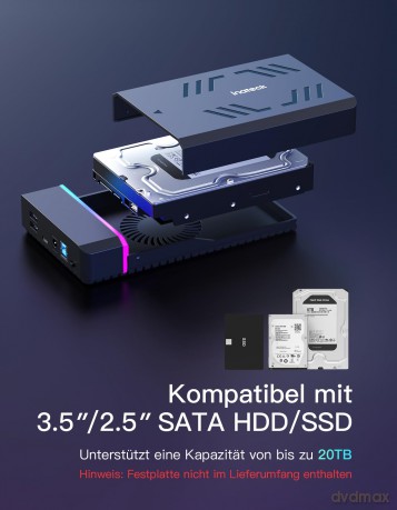 Inateck Festplattengeh.RGB 3.5" USB 3.0