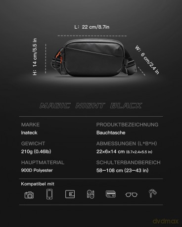 inateck Gźrteltasche FB01002 black 24,5
