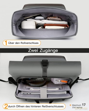 inateck Notebook-Rucksack BP01003 gray 2