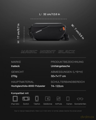 inateck Umhngetasche FB01001 blackblue