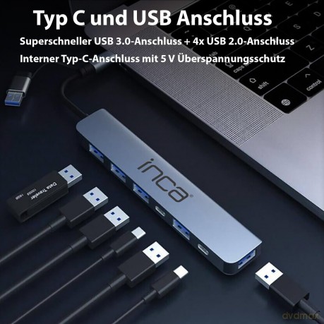 INCA Adapter IUTP-7T USB C/A 5Gbit/s