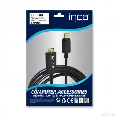 INCA DisplayPort zu HDMI,Kabell.1,8 m,1