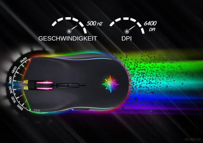 INCA Gaming Maus IMG-349 6400 DPI, RG