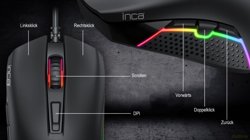 INCA Gaming Maus IMG-GT14 3600 DPI, RG