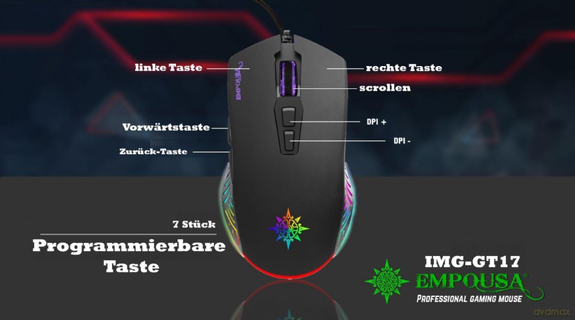 INCA Gaming Maus IMG-GT17 6400 DPI, RG