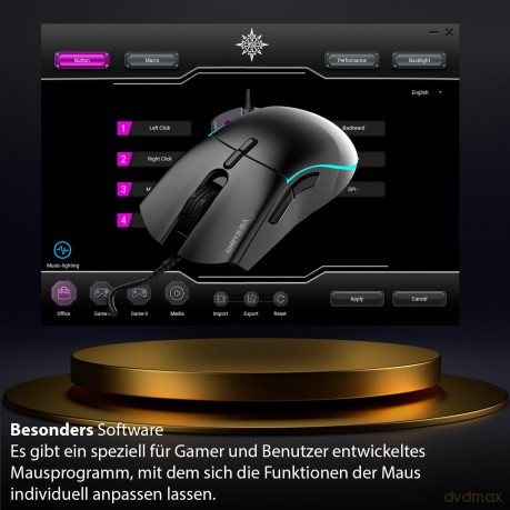 INCA Gaming Maus IMG-GT20 10000 DPI, RG