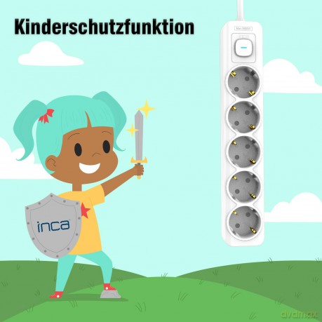 INCA Steckdosenleiste IPW-44GB 5fach, L