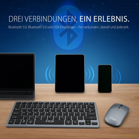 INCA Tastatur IBK-572BT BT 2.4G Smart Gr