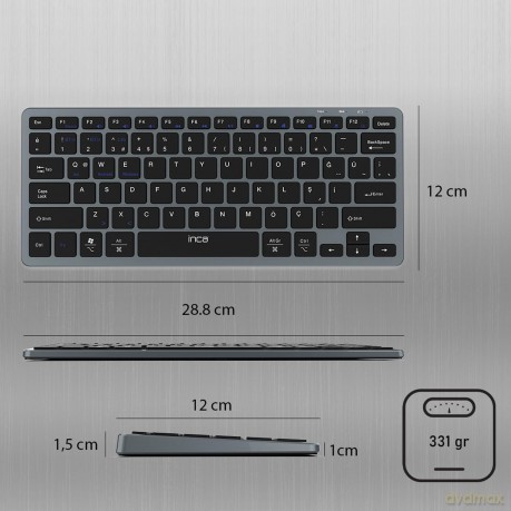 INCA Tastatur IBK-572BT BT 2.4G Smart Gr