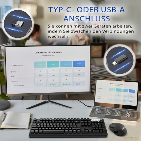 INCA Tastatur IWS-549U Wireless Set, B