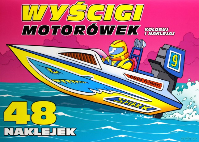 Wyścigi motorówek. Koloruj i naklejaj [KSIĄŻKA]