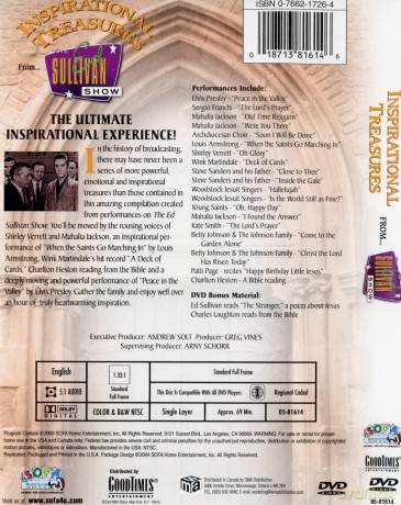 Inspirational Treasures From The Ed Sullivan Show [DVD]