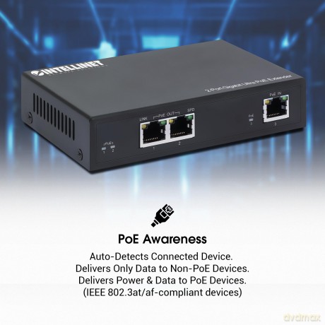 INTELLINET 2-Port Gigabit Ultra PoE-Exte